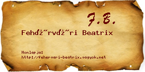 Fehérvári Beatrix névjegykártya