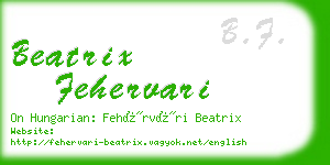 beatrix fehervari business card